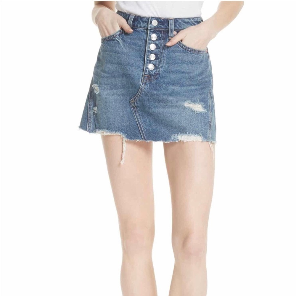 Free People A-line Denim Mini Skirt, Size 26